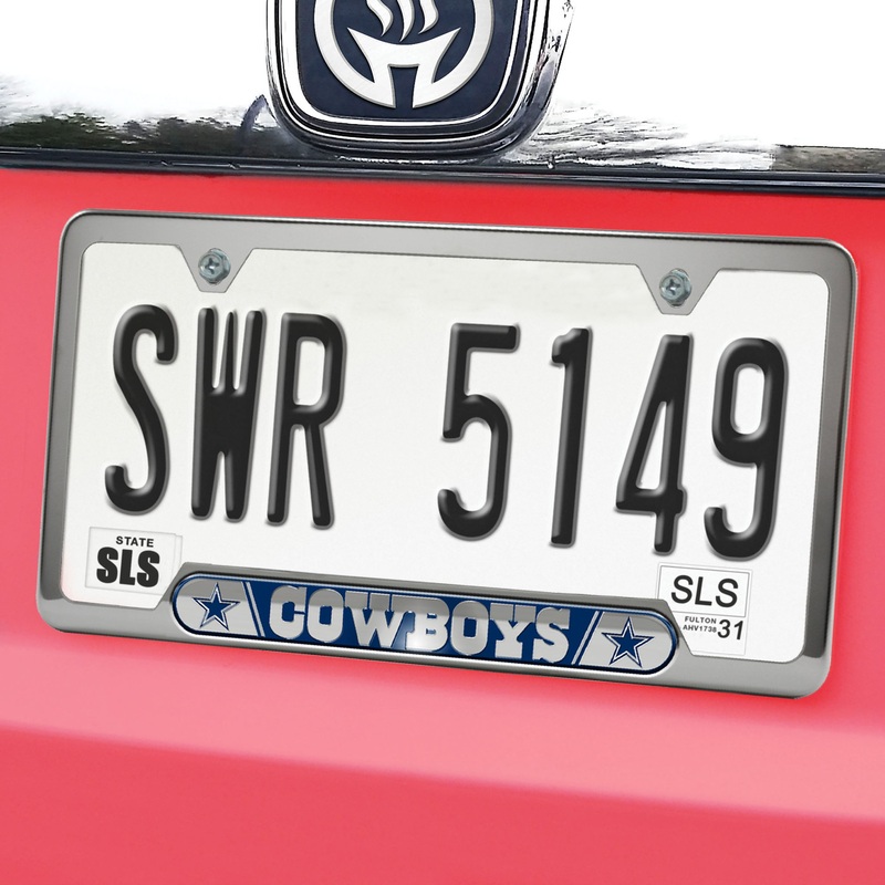 Fanmats Dallas Cowboys Embossed License Plate Frame, 6.25 x 12.25