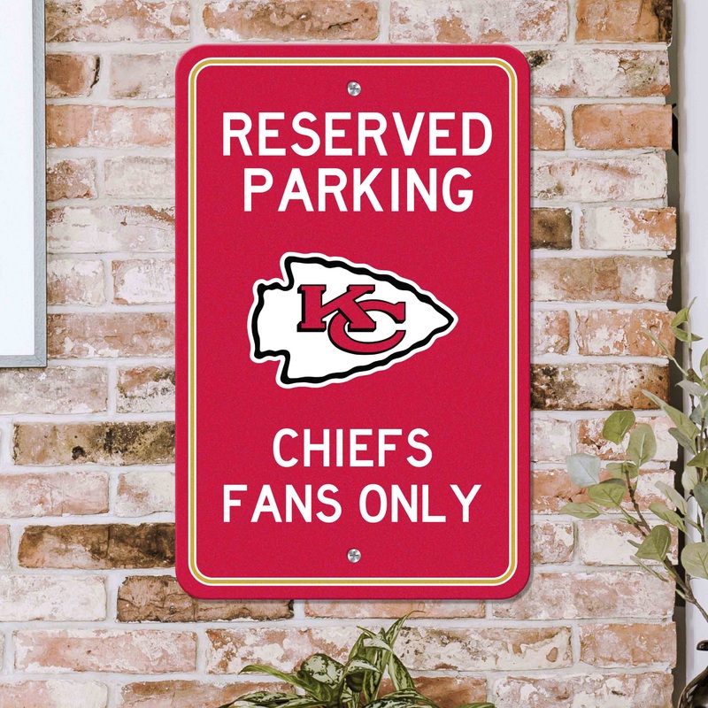 Fanmats Kansas City Chiefs Team Color Reserved Parking Sign Dcor 18 X 11.5 Lightweight