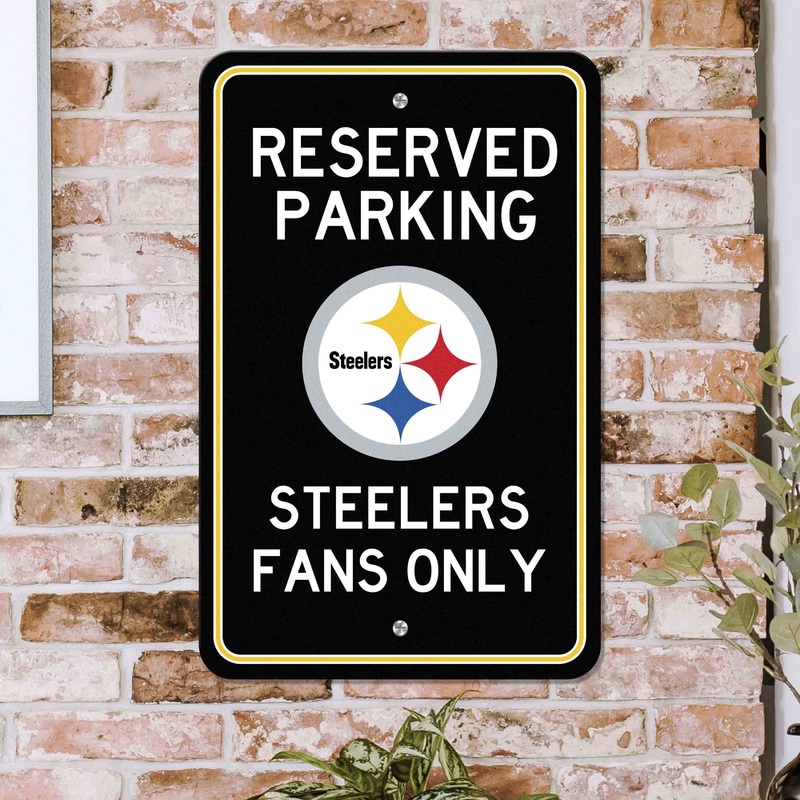 Fanmats Pittsburgh Steelers Team Color Reserved Parking Sign Dcor 18 X 11.5 Lightweight