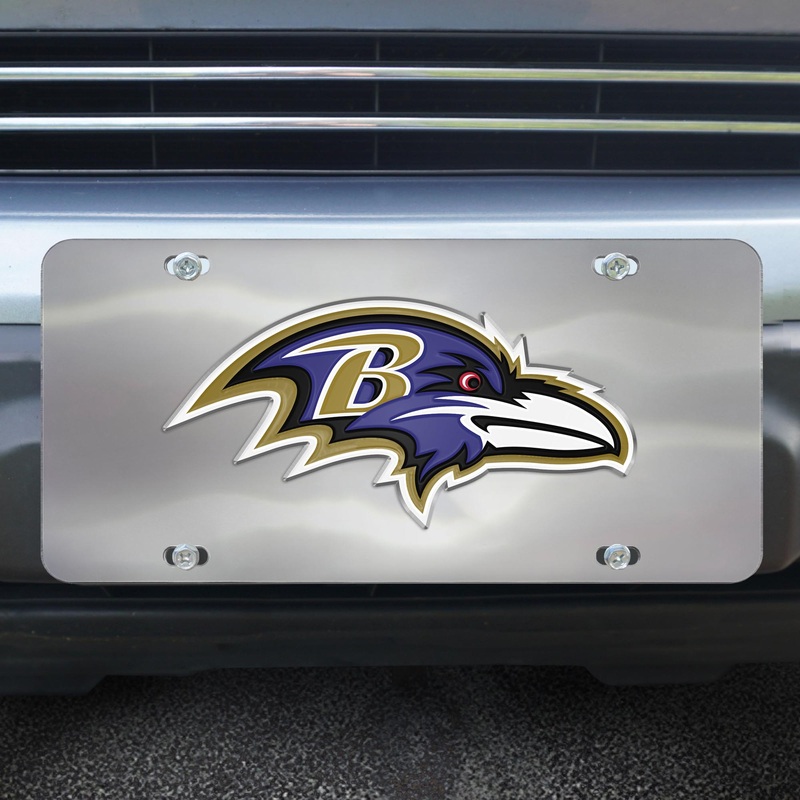 Fanmats Baltimore Ravens 3D Stainless Steel License Plate