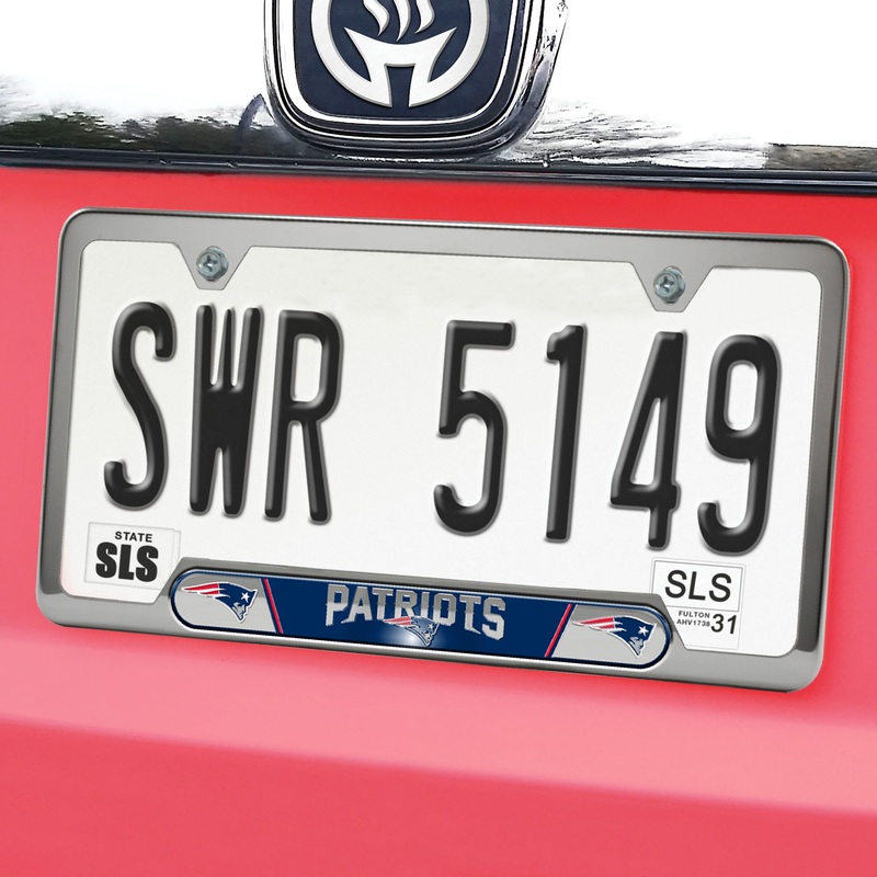 Fanmats New England Patriots Embossed License Plate Frame, 6.25 x 12.25