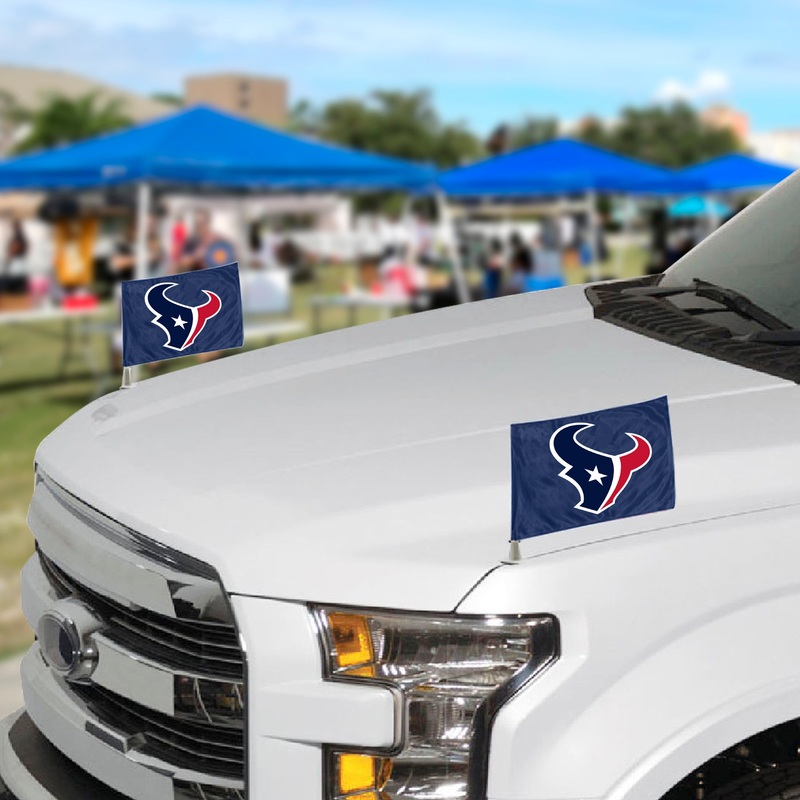 Fanmats Houston Texans Ambassador Car Flags – 2 Pack Mini Auto Flags, 4 X 6