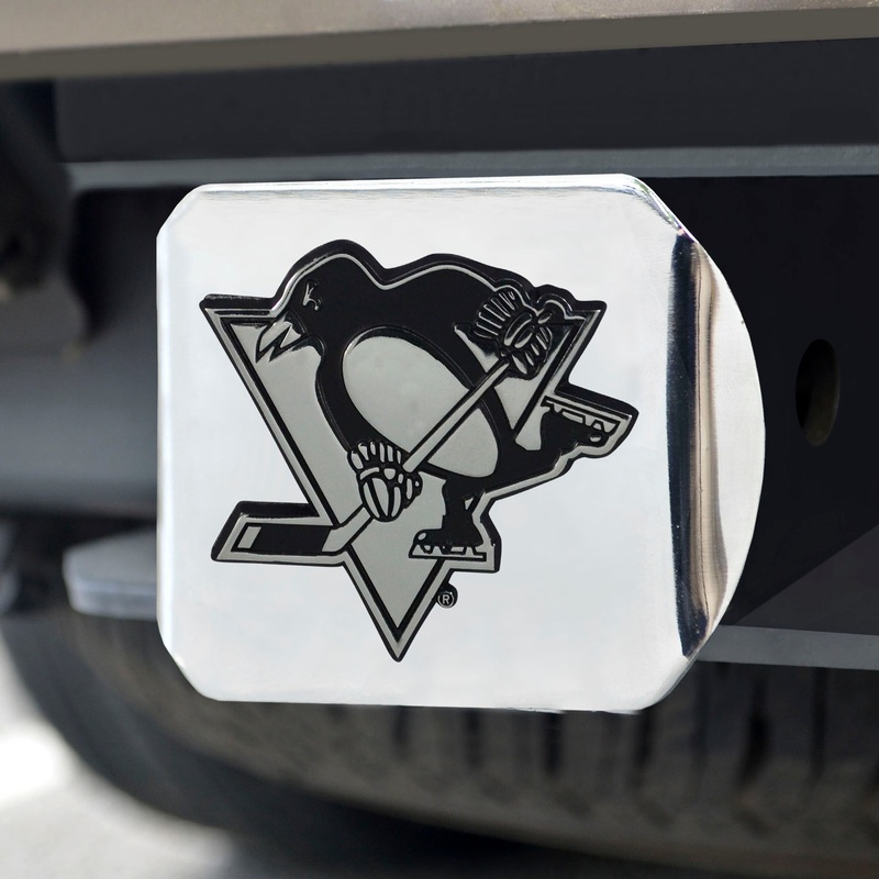 Fanmats Pittsburgh Penguins Chrome Metal Hitch Cover with Chrome Metal 3D Emblem