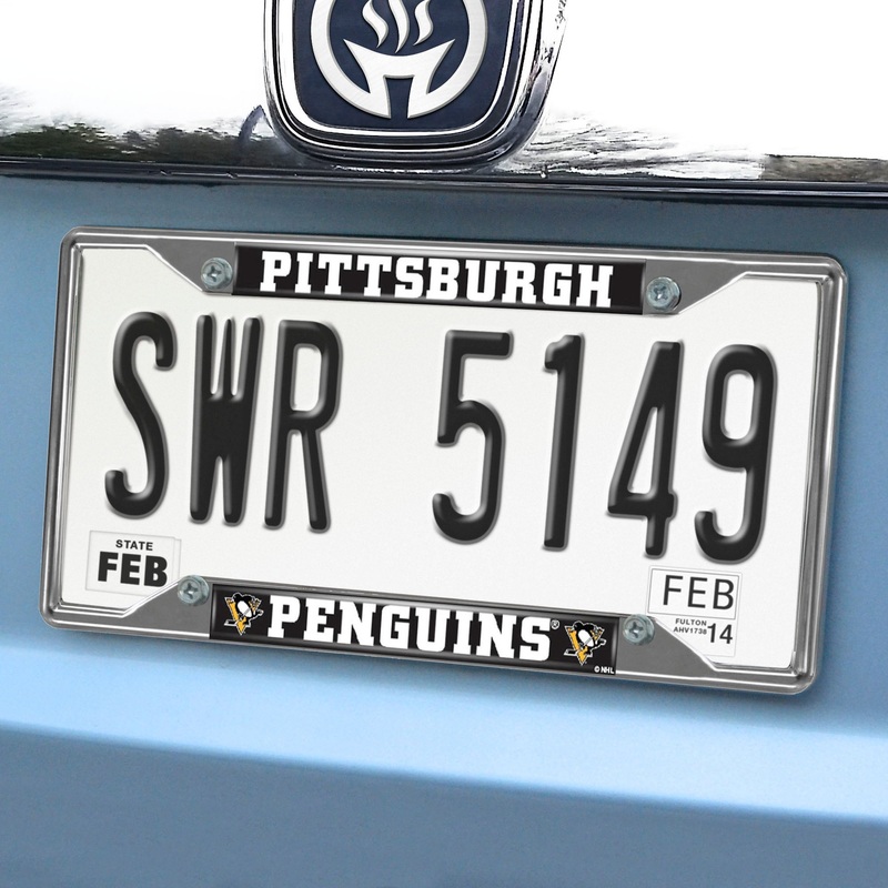 Fanmats Pittsburgh Penguins Chrome Metal License Plate Frame, 6.25 x 12.25