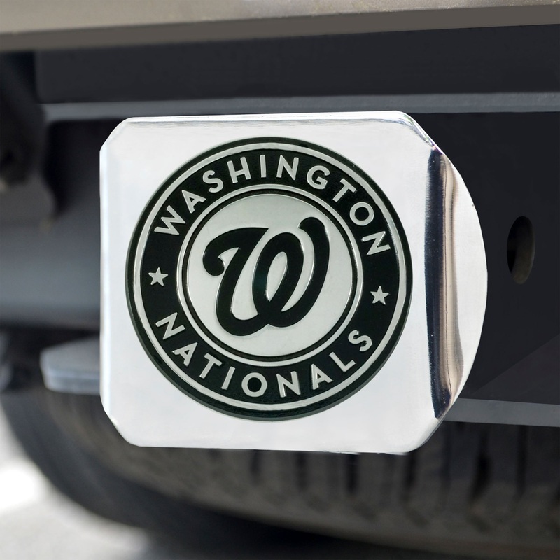 Fanmats Washington Nationals Chrome Metal Hitch Cover with Chrome Metal 3D Emblem