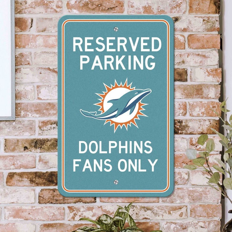 Fanmats Miami Dolphins Team Color Reserved Parking Sign Dcor 18 X 11.5 Lightweight