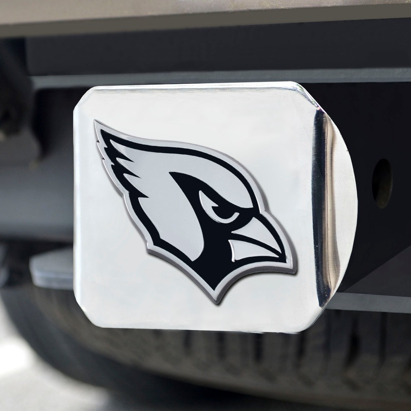 Fanmats Arizona Cardinals Chrome Metal Hitch Cover with Chrome Metal 3D Emblem