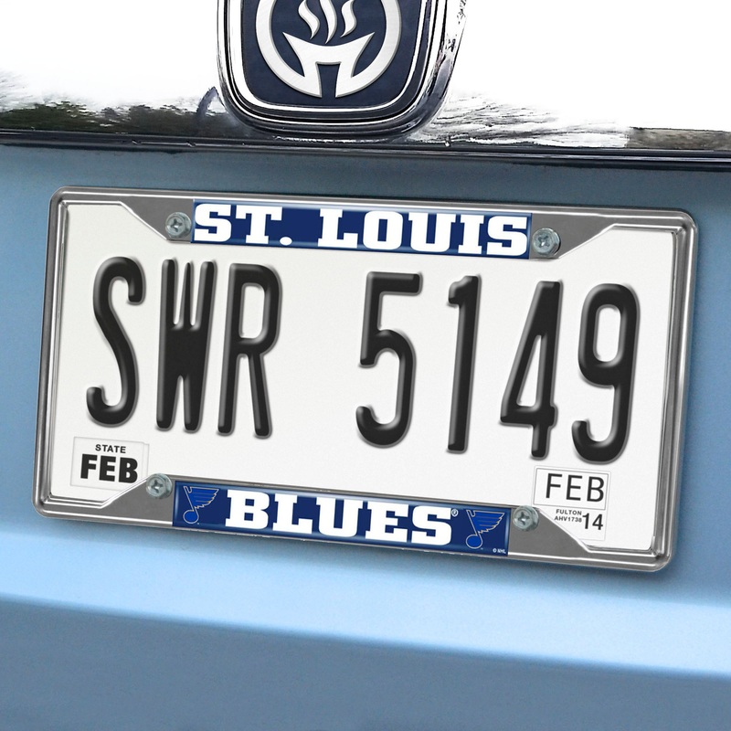 Fanmats St. Louis Blues Chrome Metal License Plate Frame, 6.25 x 12.25