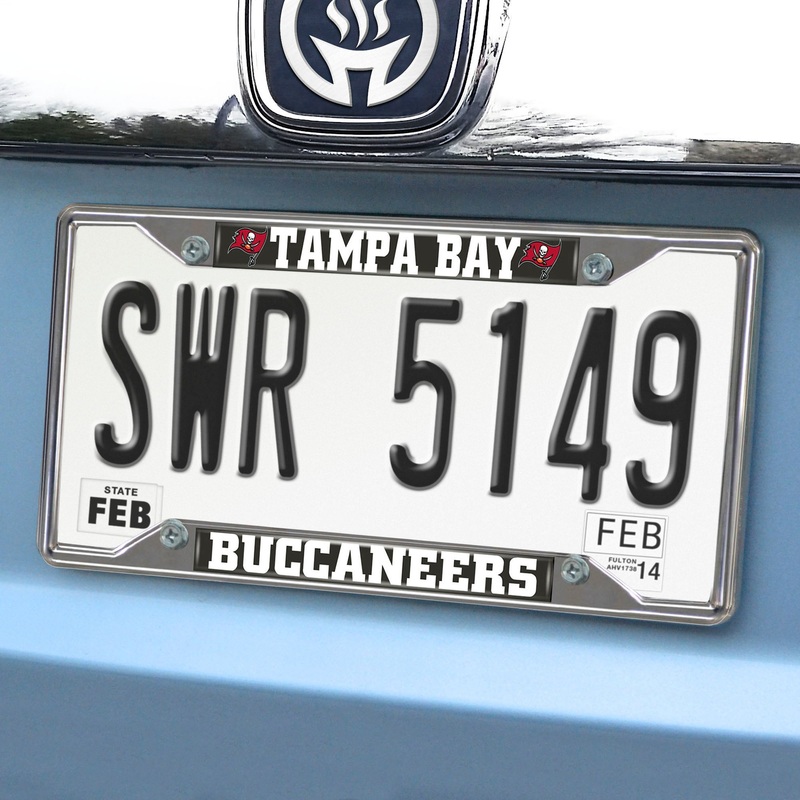 Fanmats Tampa Bay Buccaneers Chrome Metal License Plate Frame, 6.25 x 12.25