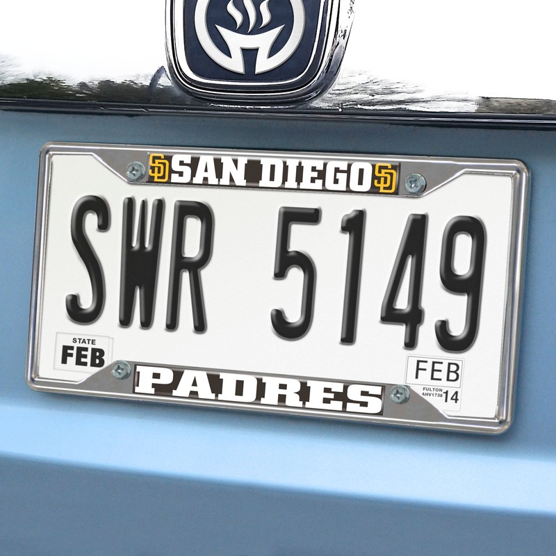 Fanmats San Diego Padres Chrome Metal License Plate Frame, 6.25 x 12.25