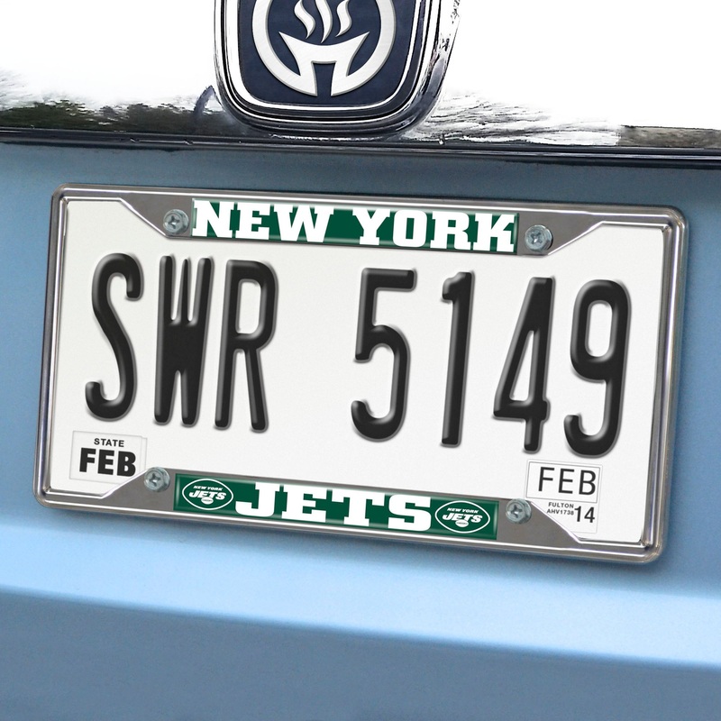 Fanmats New York Jets Chrome Metal License Plate Frame, 6.25 x 12.25