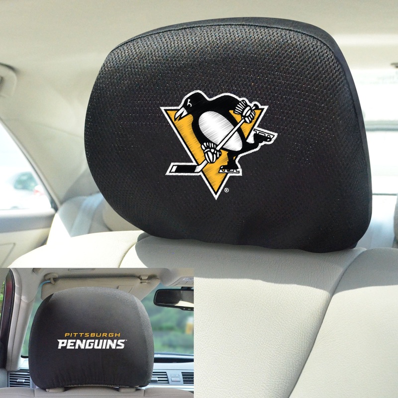 Fanmats Pittsburgh Penguins Embroidered Head Rest Cover Set – 2 Pieces