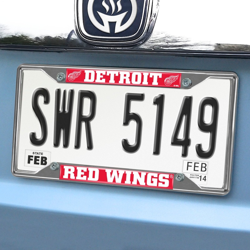 Fanmats Detroit Red Wings Chrome Metal License Plate Frame, 6.25 x 12.25