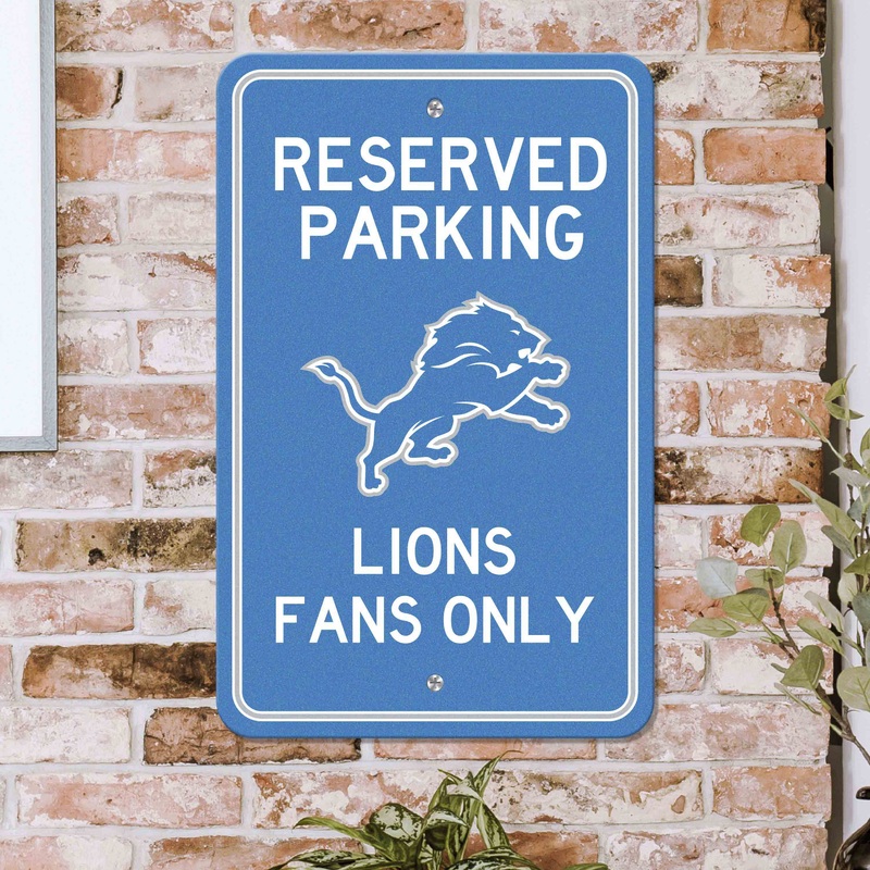 Fanmats Detroit Lions Team Color Reserved Parking Sign Dcor 18 X 11.5 Lightweight