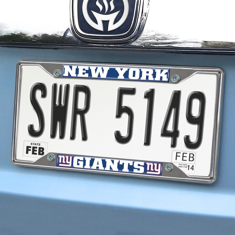 Fanmats New York Giants Chrome Metal License Plate Frame, 6.25 x 12.25