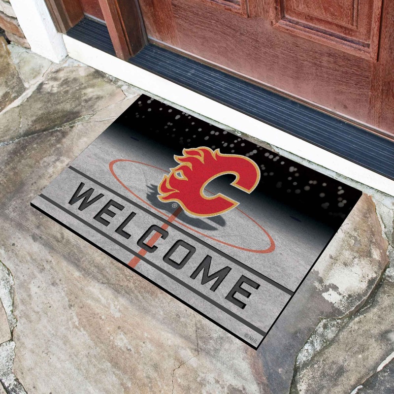 Fanmats Calgary Flames Rubber Door Mat – 18 x 30