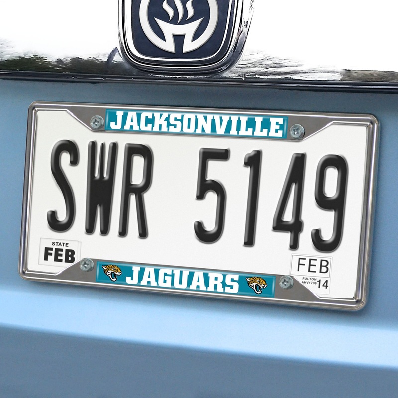 Fanmats Jacksonville Jaguars Chrome Metal License Plate Frame, 6.25 x 12.25
