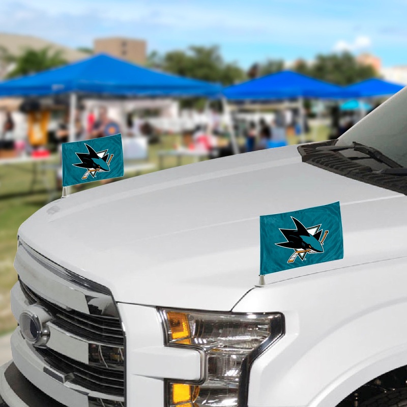 Fanmats San Jose Sharks Ambassador Car Flags – 2 Pack Mini Auto Flags, 4 X 6