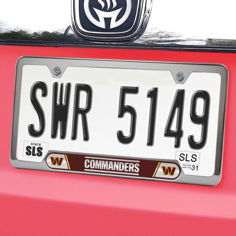 Fanmats Washington Commanders Embossed License Plate Frame, 6.25 x 12.25