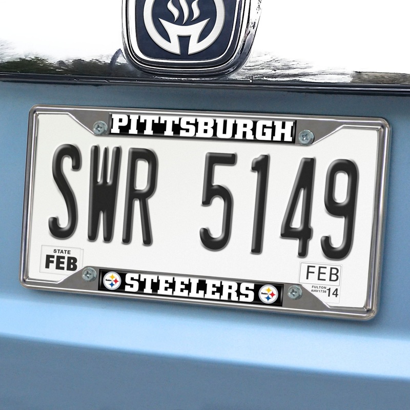 Fanmats Pittsburgh Steelers Chrome Metal License Plate Frame, 6.25 x 12.25