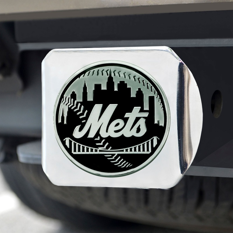 Fanmats New York Mets Chrome Metal Hitch Cover with Chrome Metal 3D Emblem