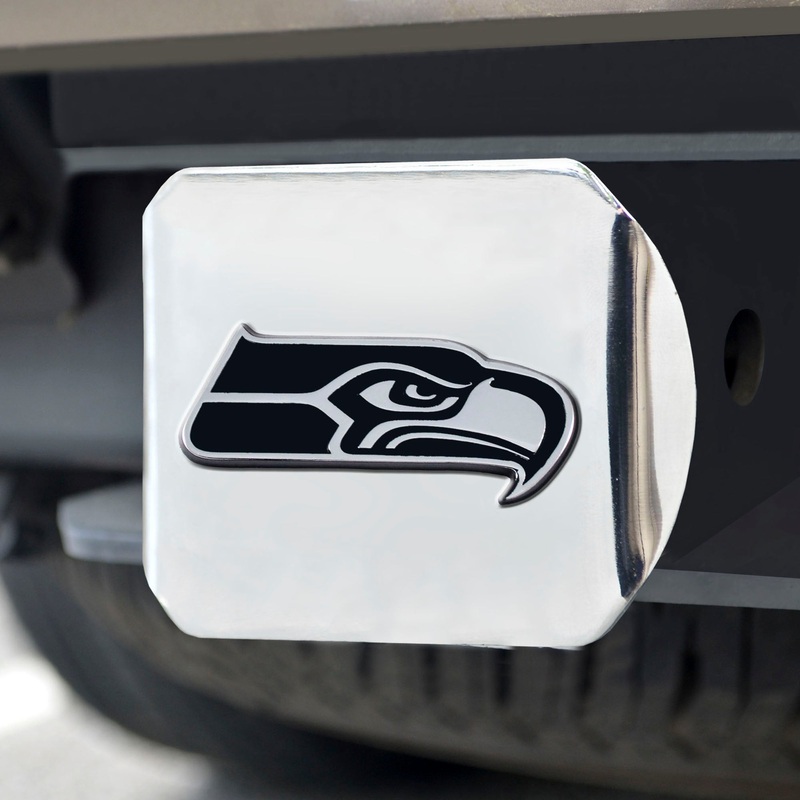 Fanmats Seattle Seahawks Chrome Metal Hitch Cover with Chrome Metal 3D Emblem