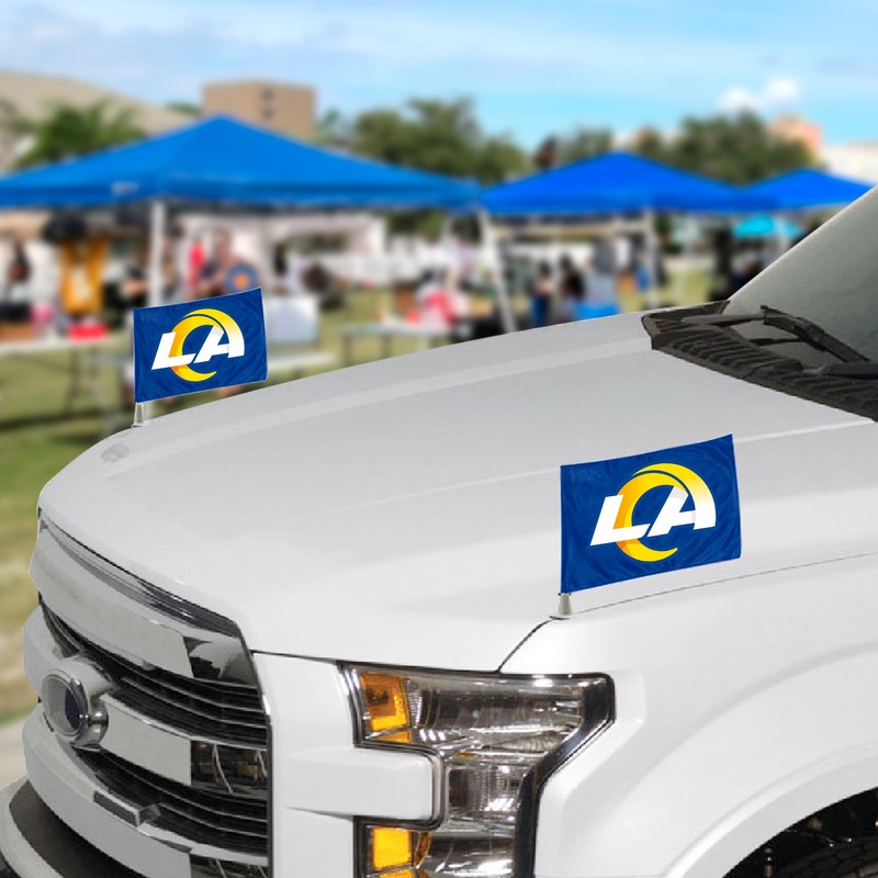 Fanmats Los Angeles Rams Ambassador Car Flags – 2 Pack Mini Auto Flags, 4 X 6