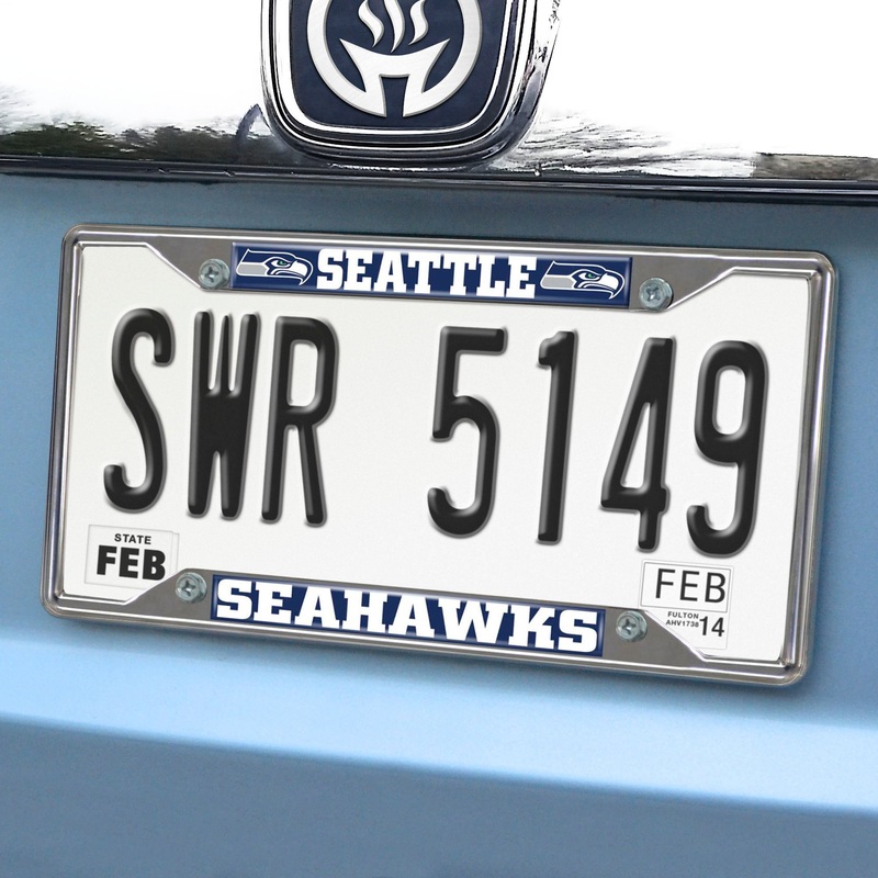 Fanmats Seattle Seahawks Chrome Metal License Plate Frame, 6.25 x 12.25