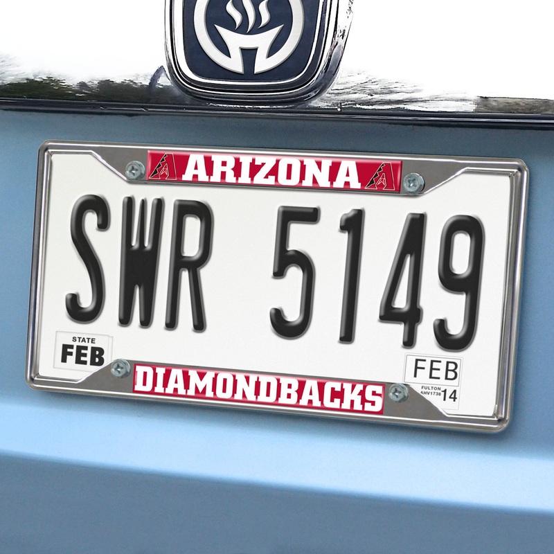 Fanmats Arizona Diamondbacks Chrome Metal License Plate Frame, 6.25 x 12.25