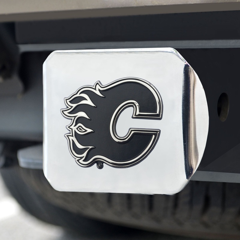 Fanmats Calgary Flames Chrome Metal Hitch Cover with Chrome Metal 3D Emblem