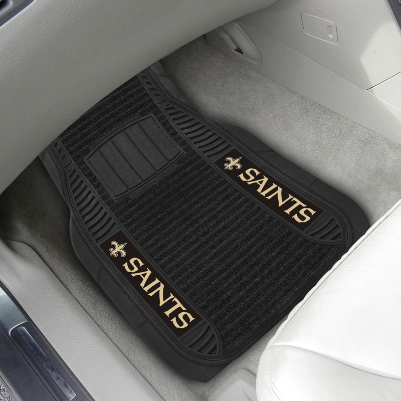 Fanmats New Orleans Saints 2 Piece Deluxe Car Mat Set