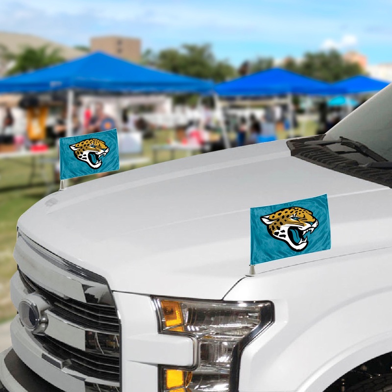 Fanmats Jacksonville Jaguars Ambassador Car Flags – 2 Pack Mini Auto Flags, 4 X 6