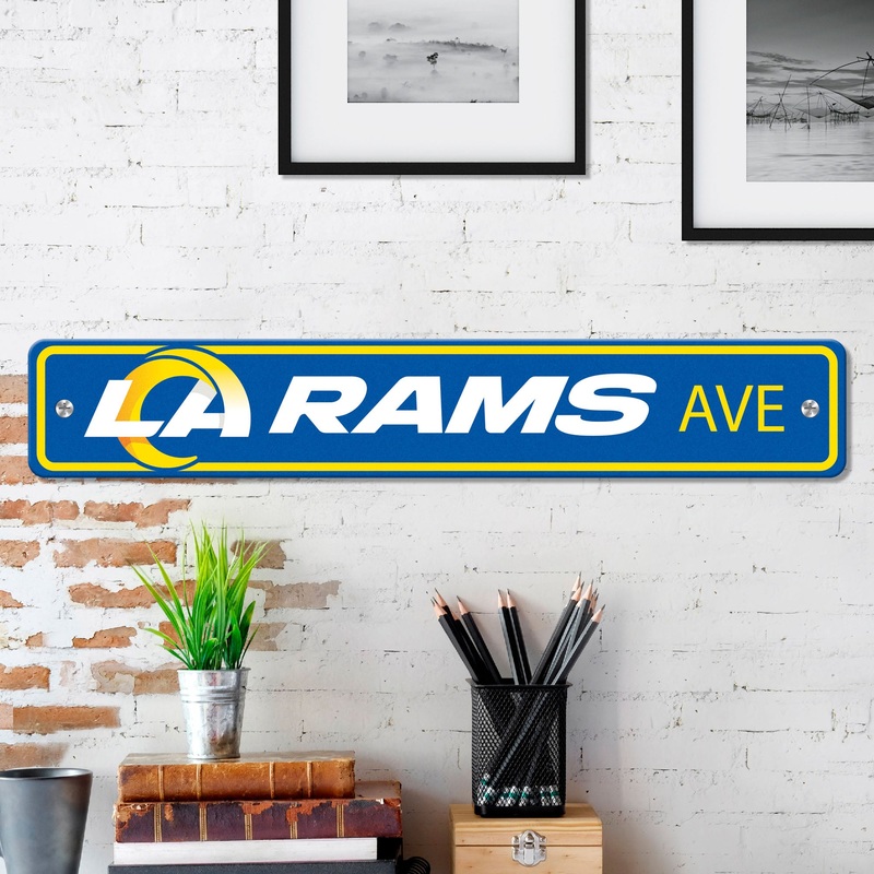 Fanmats Los Angeles Rams Team Color Street Sign 4 X 24 Lightweight
