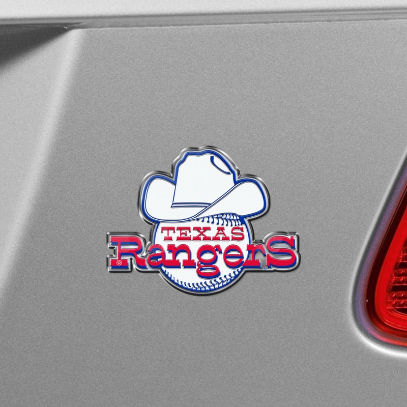 Fanmats Texas Rangers Heavy Duty Aluminum Embossed Color Emblem – Alternate