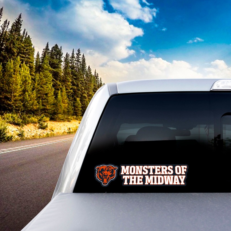 Fanmats Chicago Bears 2 Piece Team Slogan Decal Sticker Set