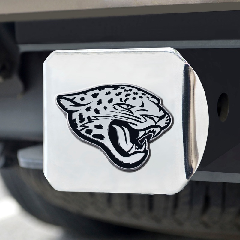 Fanmats Jacksonville Jaguars Chrome Metal Hitch Cover with Chrome Metal 3D Emblem