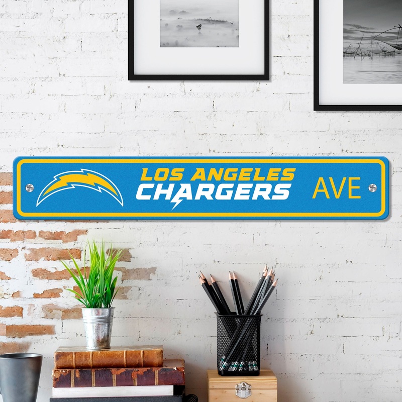 Fanmats Los Angeles Chargers Team Color Street Sign 4 X 24 Lightweight