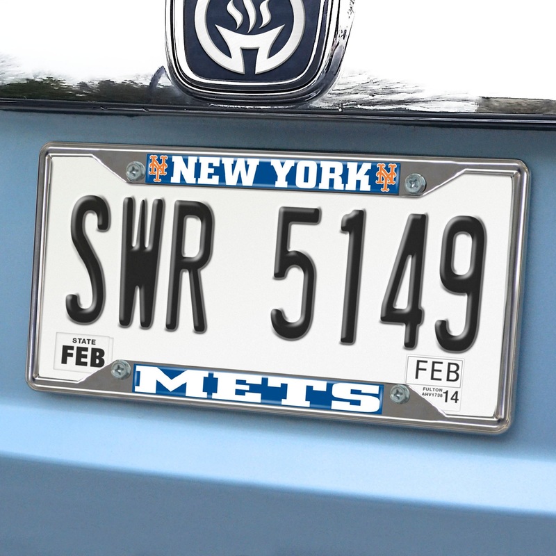Fanmats New York Mets Chrome Metal License Plate Frame, 6.25 x 12.25