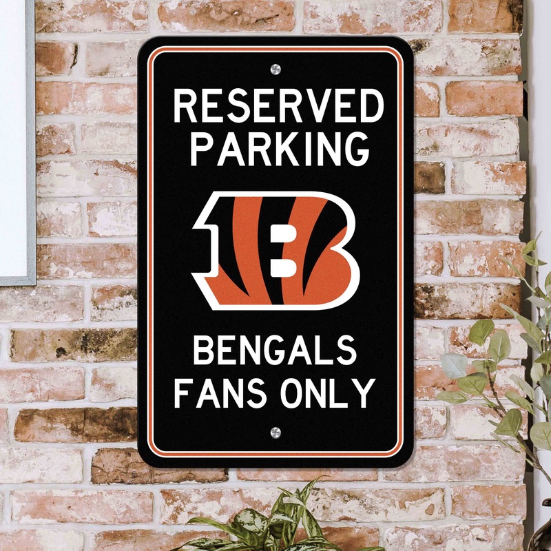 Fanmats Cincinnati Bengals Team Color Reserved Parking Sign Dcor 18 X 11.5 Lightweight