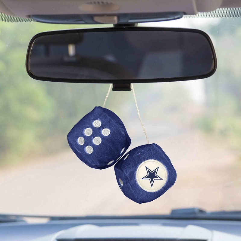 Fanmats Dallas Cowboys Team Color Fuzzy Dice Dcor 3 Set