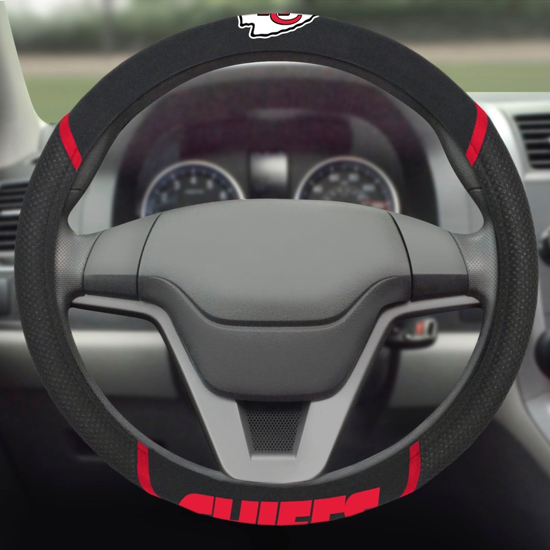 Fanmats Kansas City Chiefs Embroidered Steering Wheel Cover