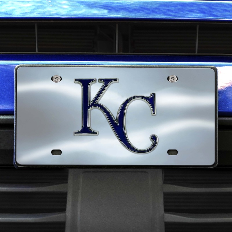 Fanmats Kansas City Royals 3D Stainless Steel License Plate