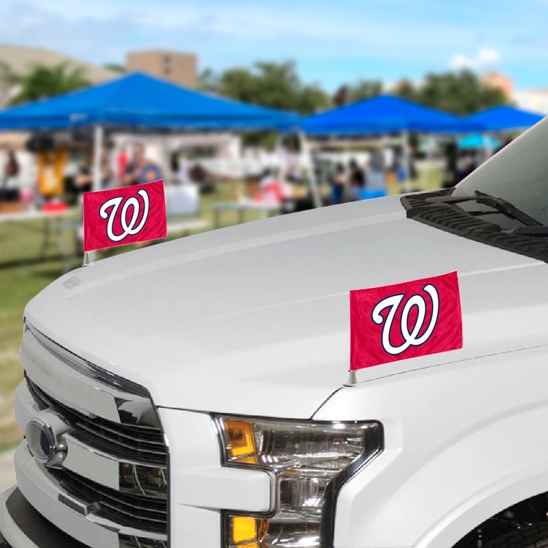 Fanmats Washington Nationals Ambassador Car Flags – 2 Pack Mini Auto Flags, 4 X 6