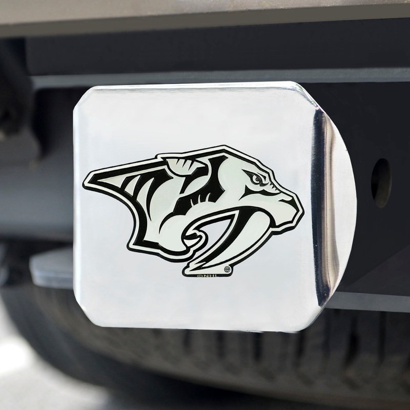 Fanmats Nashville Predators Chrome Metal Hitch Cover with Chrome Metal 3D Emblem