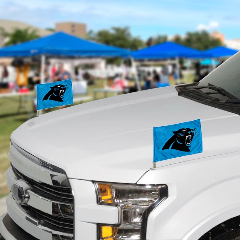 Fanmats Carolina Panthers Ambassador Car Flags – 2 Pack Mini Auto Flags, 4 X 6