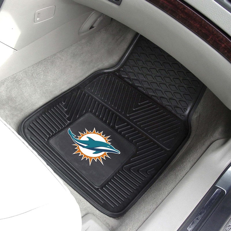 Fanmats Miami Dolphins Heavy Duty Car Mat Set – 2 Pieces