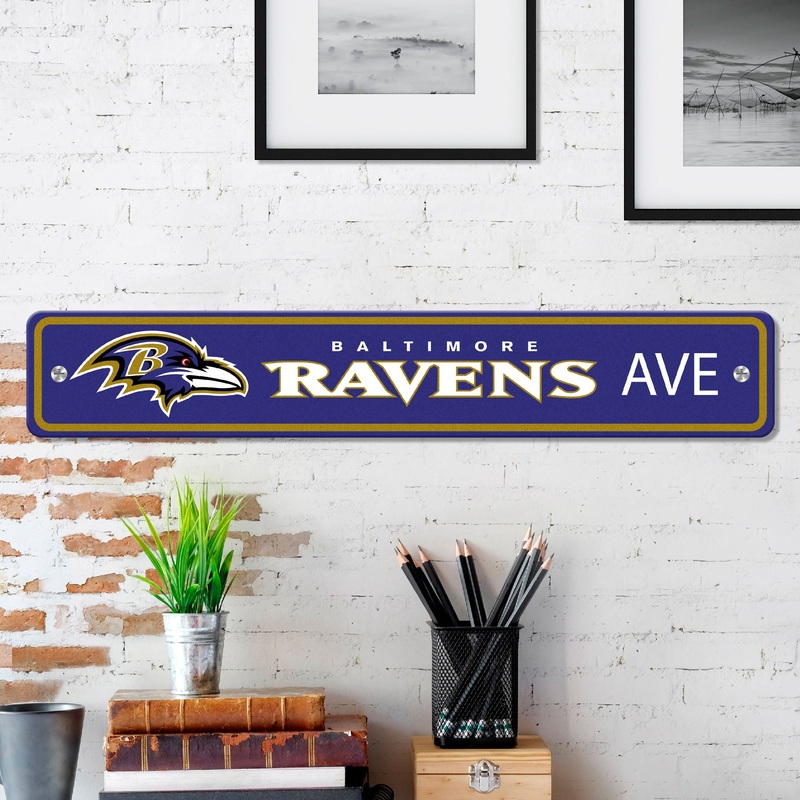 Fanmats Baltimore Ravens Team Color Street Sign 4 X 24 Lightweight