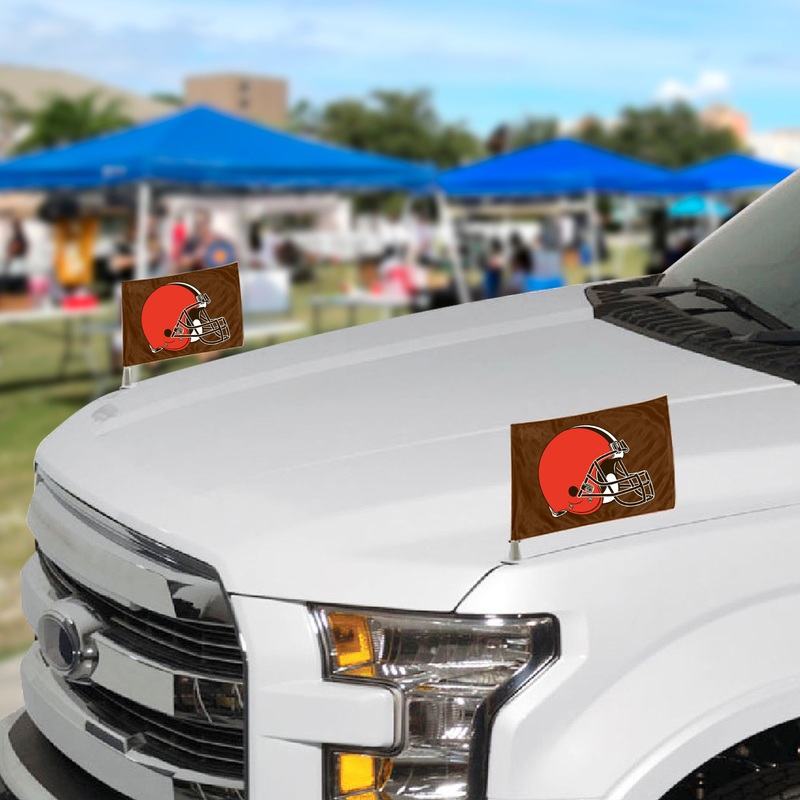 Fanmats Cleveland Browns Ambassador Car Flags – 2 Pack Mini Auto Flags, 4 X 6