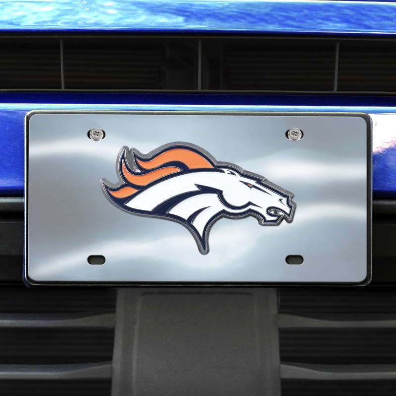 Fanmats Denver Broncos 3D Stainless Steel License Plate