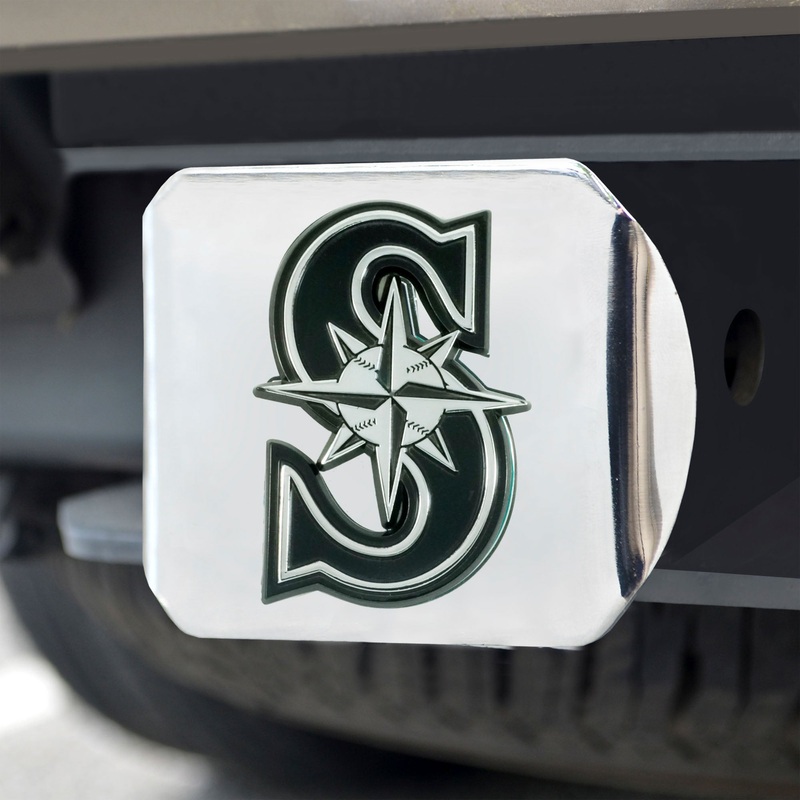 Fanmats Seattle Mariners Chrome Metal Hitch Cover with Chrome Metal 3D Emblem